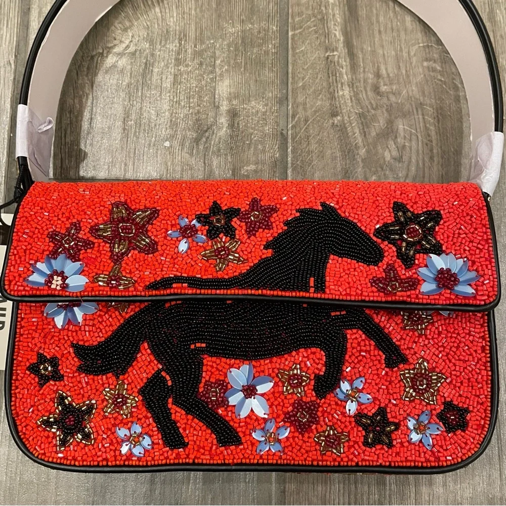 STAUD BEADED TOMMY BAG YEAR OF HORSE - Picture 7 of 11